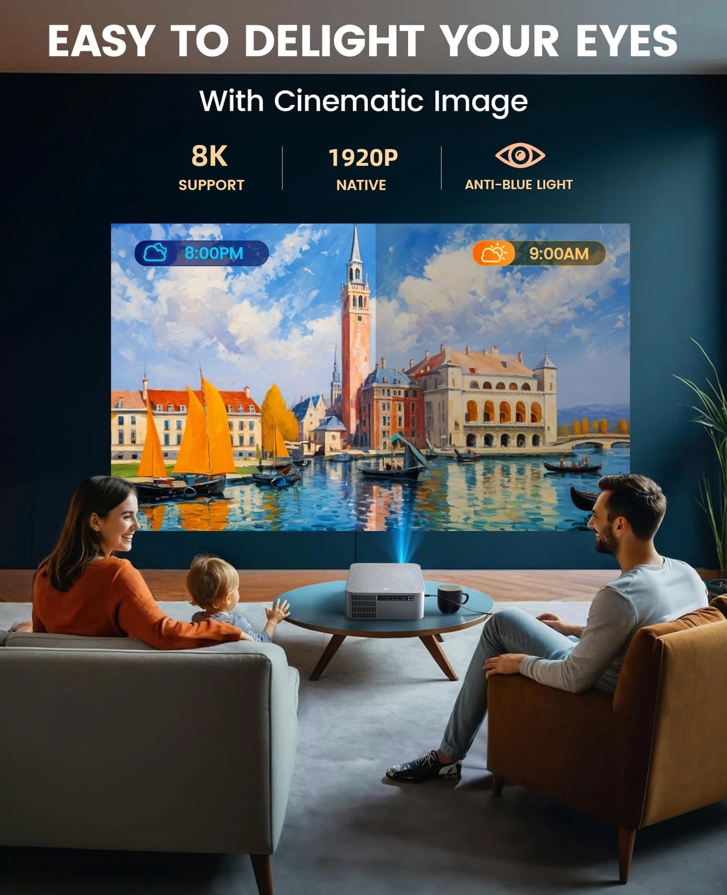 FINTEX LT5 Ultra 25000Lumen Projector Online 8k Full HD 1080P HDR10 Proyector 1500 ANSI Android9.0 ASA3.0 Auto Focus Projectors