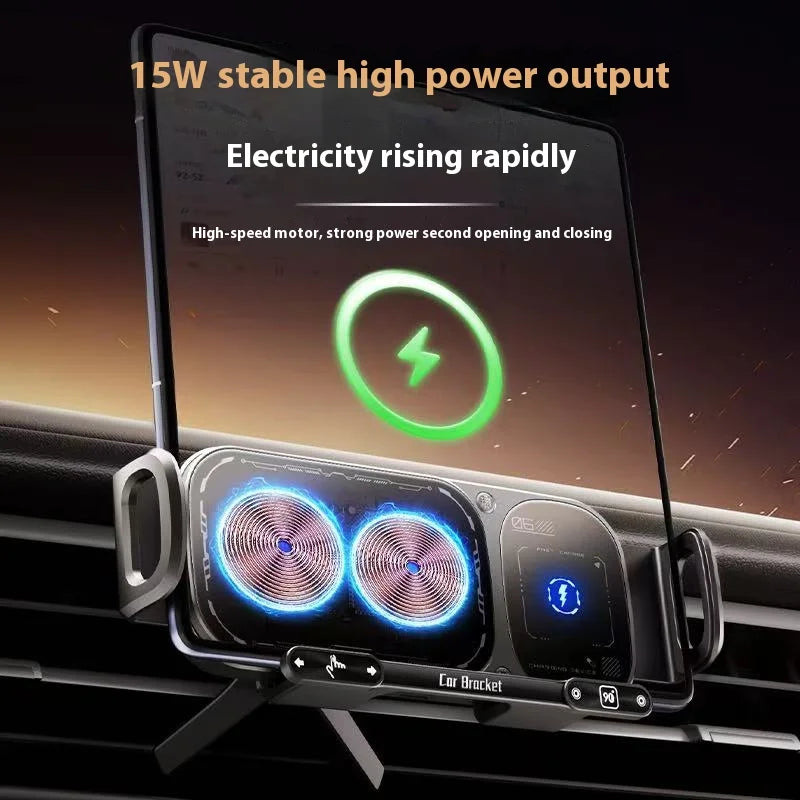 2IN1 Car Wireless Charger Phone Holder Touch Rotate Stand for Samsung Galaxy Fold 6 5 4 3 Z Flip iphone 16 15 14 13 12 11Pro Max