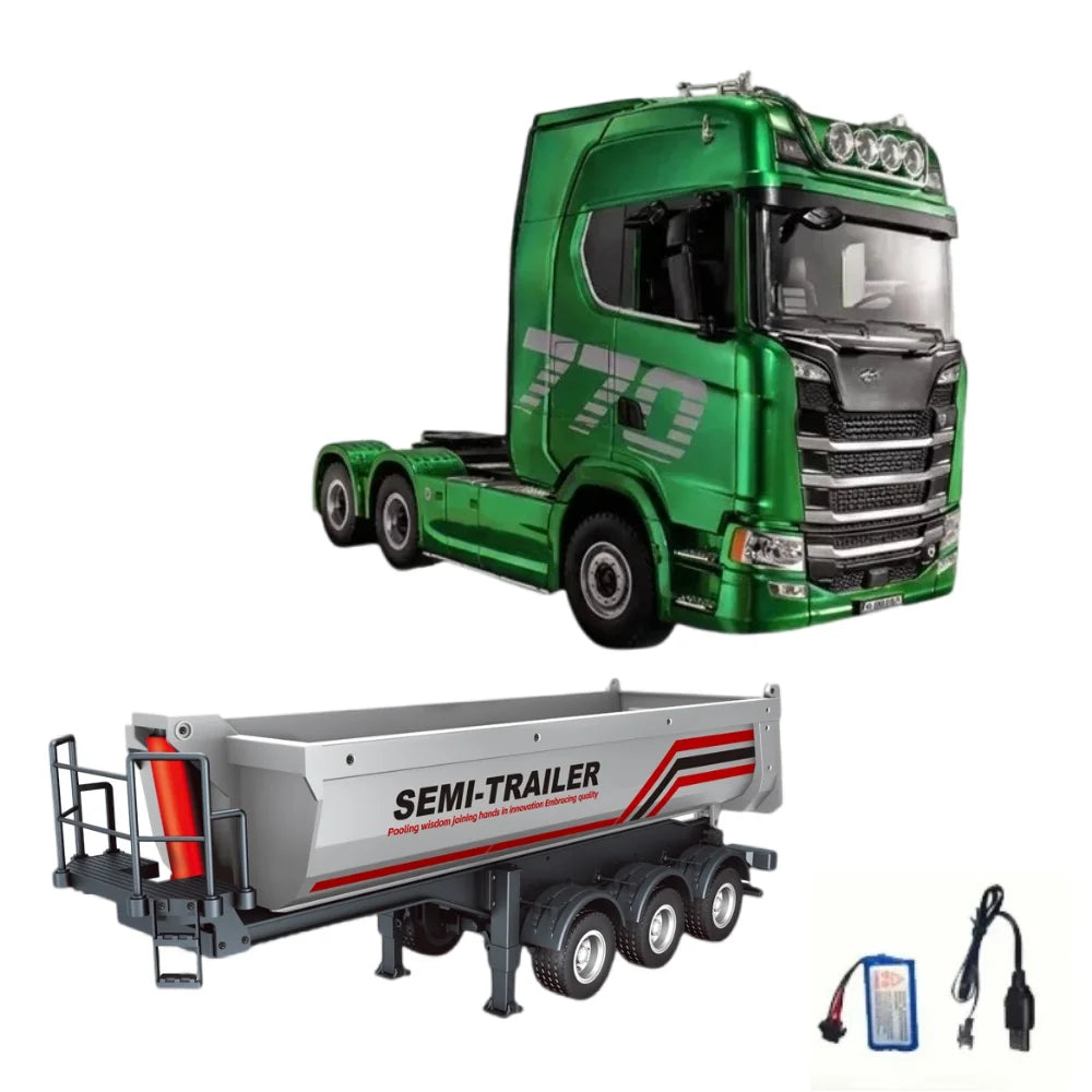 Huina New Model 1501+1509 770s RC Heavy-duty Truck Trailer Model Tractor High-end Toy Children's Adult Gift