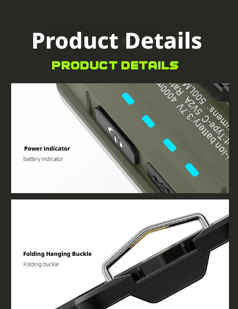 Portable Outdoor Camping Lantern Super Long Battery Life Rechargeable Emergency Light Strong Magnet Work Light for Repair
