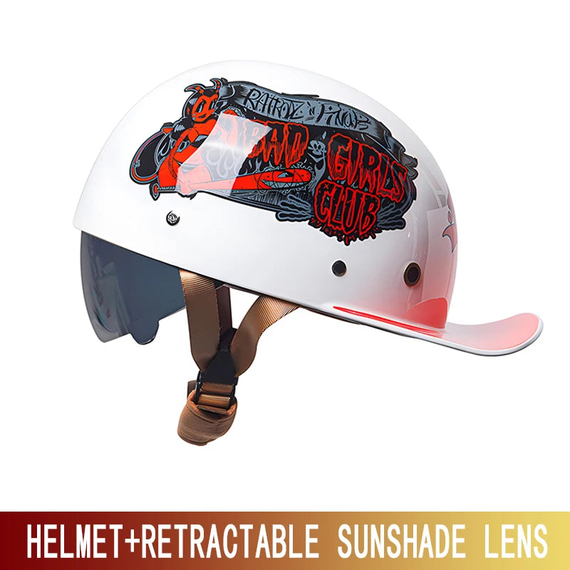 Motorcycle Helmet, Japanese-German Helmet, Men's Retro Half Helmet, Cruise Pedal, Tram, Light Prince Baseball Cap, Spring and Su