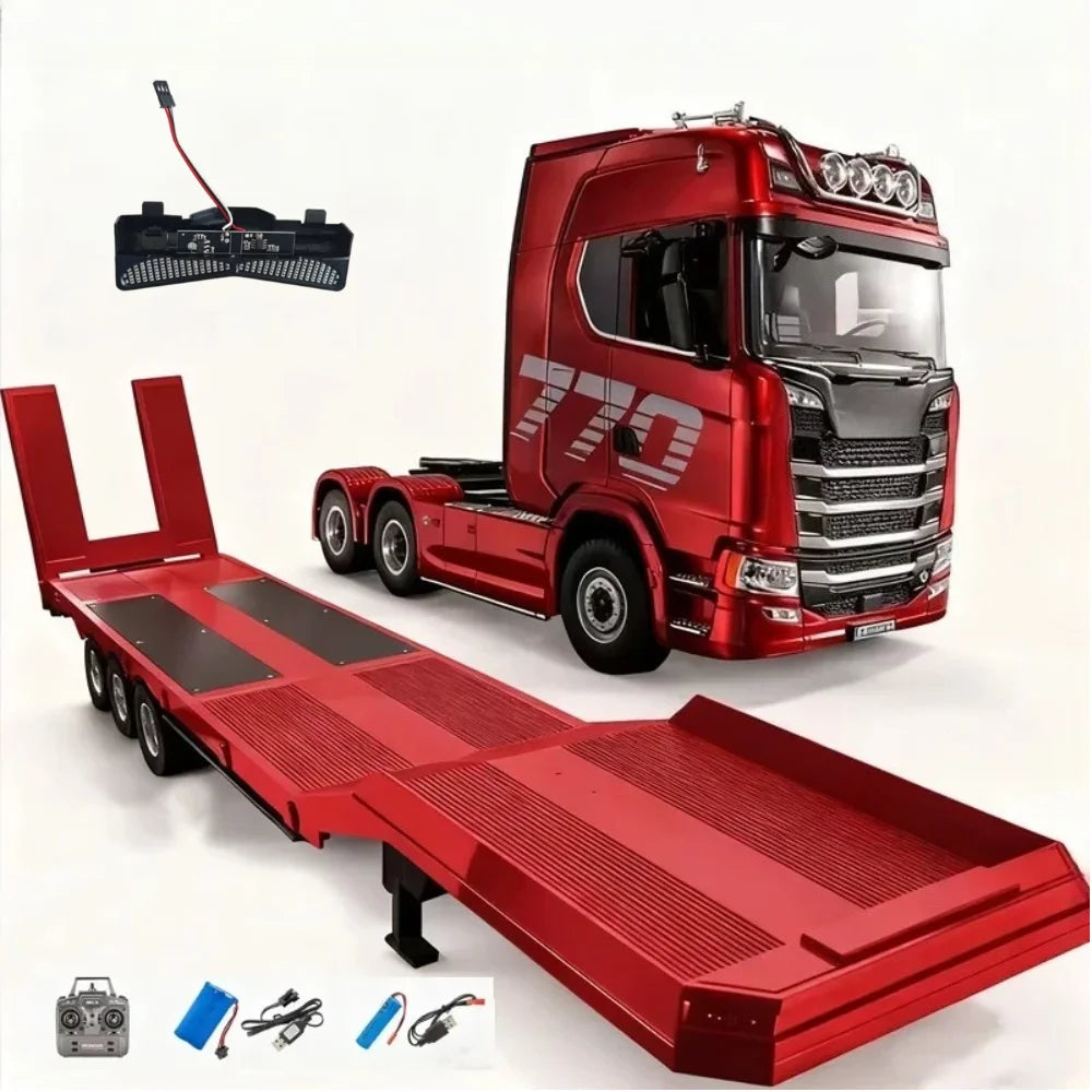 Huina New Model 1501+1509 770s RC Heavy-duty Truck Trailer Model Tractor High-end Toy Children's Adult Gift