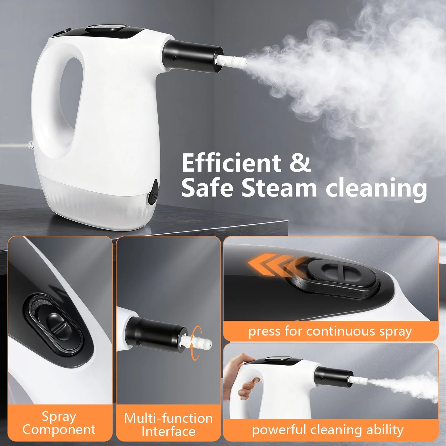 New Electric Steam Cleaner High-Power Multifunctional Handheld Steam Mop for Household Use 8 in 1 High-temperature Steam Cleaner