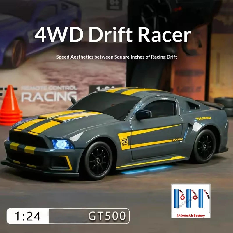 1:24 RC Drift Car 4WD Remote Control Car with Classic LED Lights High Speed Rechargeable Racing Sport Toy for Boys and Adults
