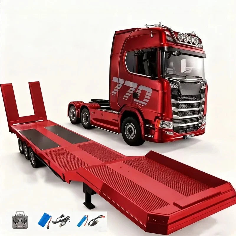 Huina New Model 1501+1509 770s RC Heavy-duty Truck Trailer Model Tractor High-end Toy Children's Adult Gift