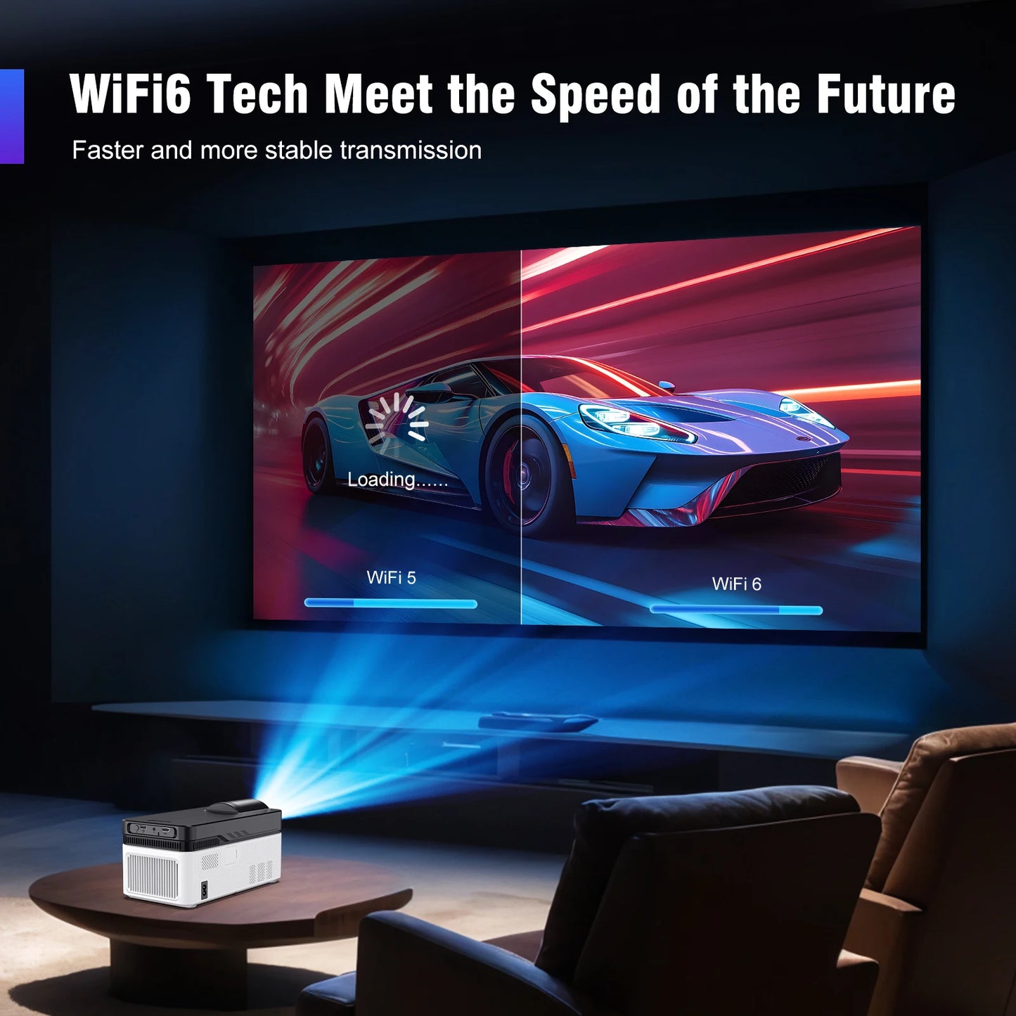 Magcubic 8K Ultra Short Throw Projector with Auto Offset 4K 1080P 900ANSI BT5.4 Electronic Focus WiFi6 AllwinnerH726 Voice HY450