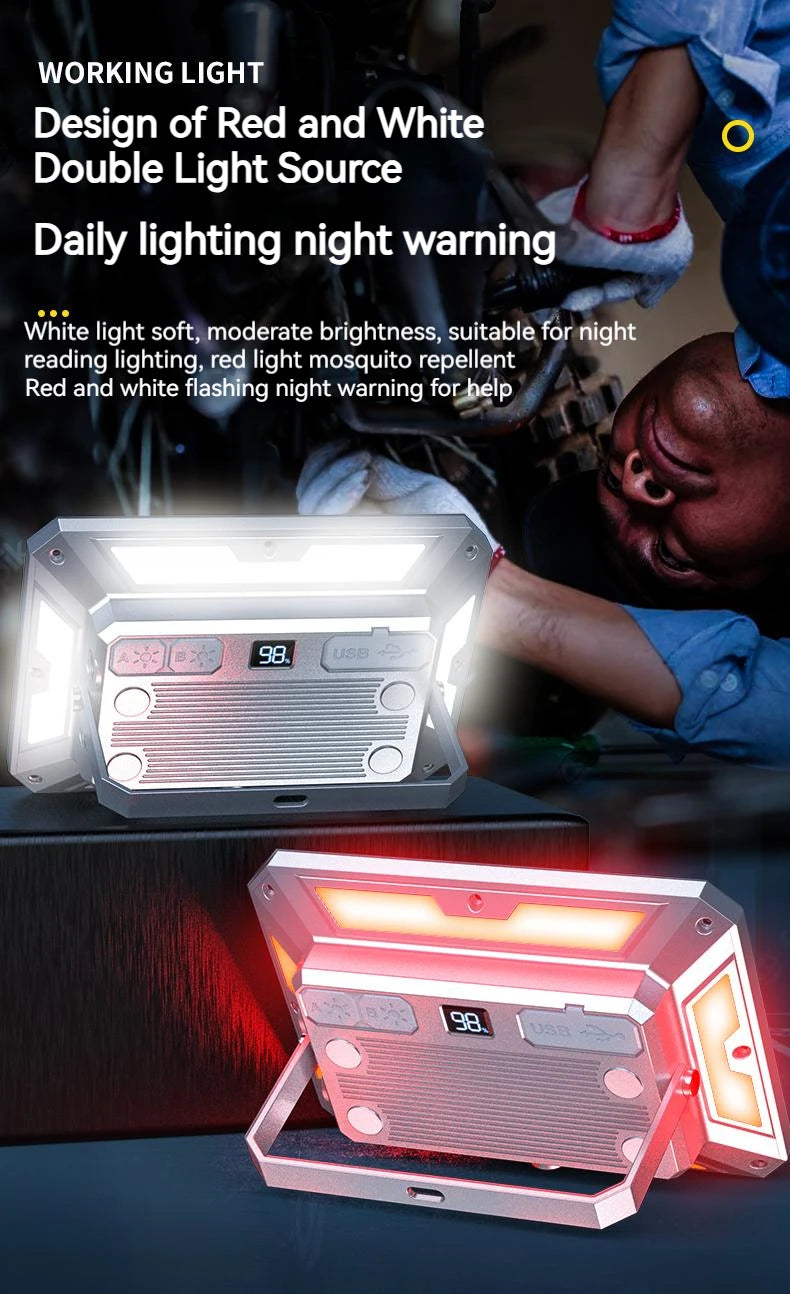 Portable Outdoor Camping Lantern Super Long Battery Life Rechargeable Emergency Light Strong Magnet Work Light for Repair