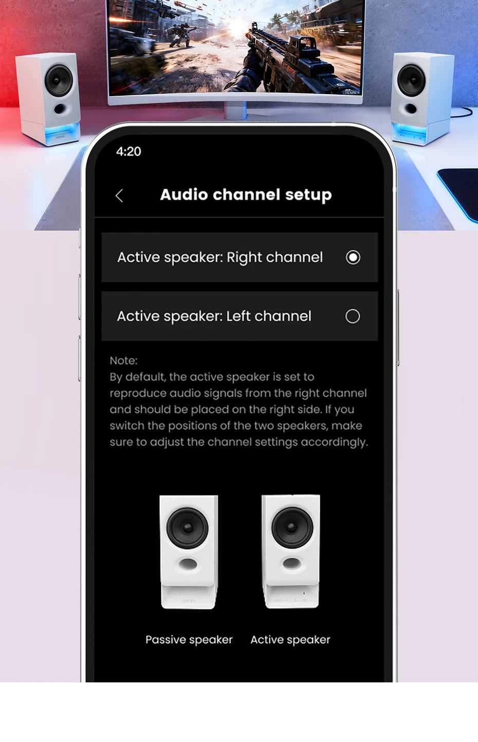 Edifier R20BT Computer Speakers With Light Effects Bluetooth 6.0 USB-C AUX Inputs