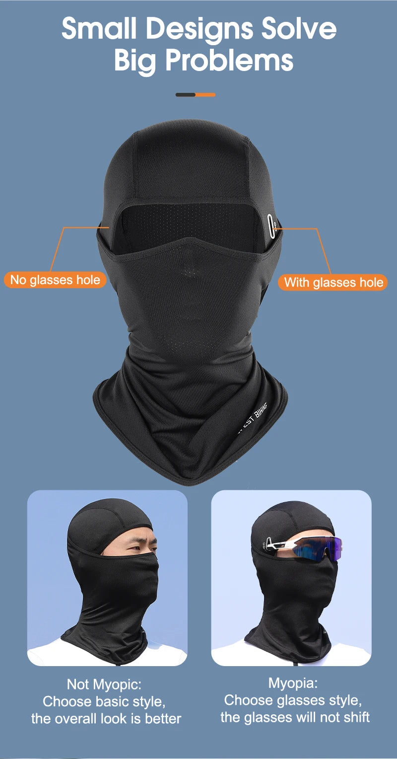 WEST BIKING Summer Breathable Cycling Cap Anti-UV Balaclava Men Full Face Mask Bicycle Motorcycle Running Cooling Sport Gear