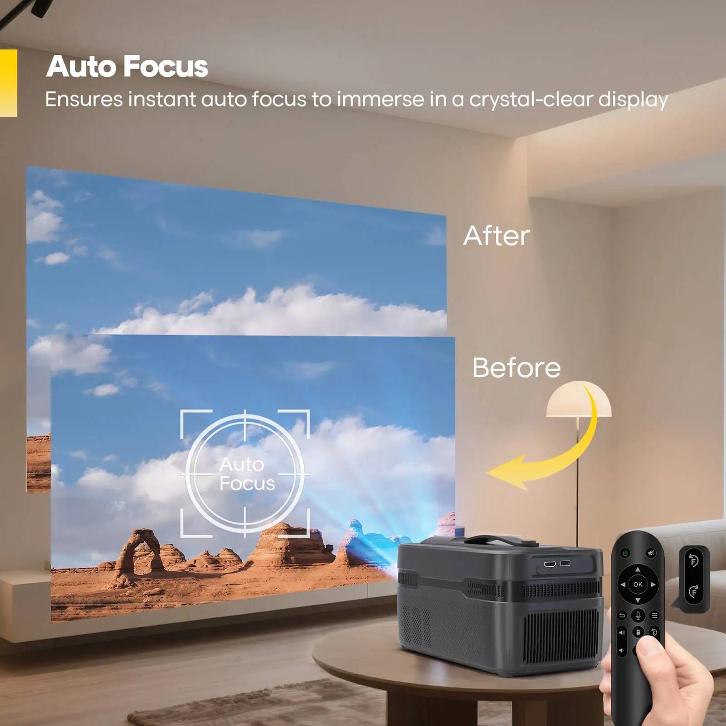 Magcubic 900ANSI HY450 C Auto Focus Projector 8K 1080P Ultra Short Throw Allwinner H726 BT5.4 Auto Offset Home Theater Voice