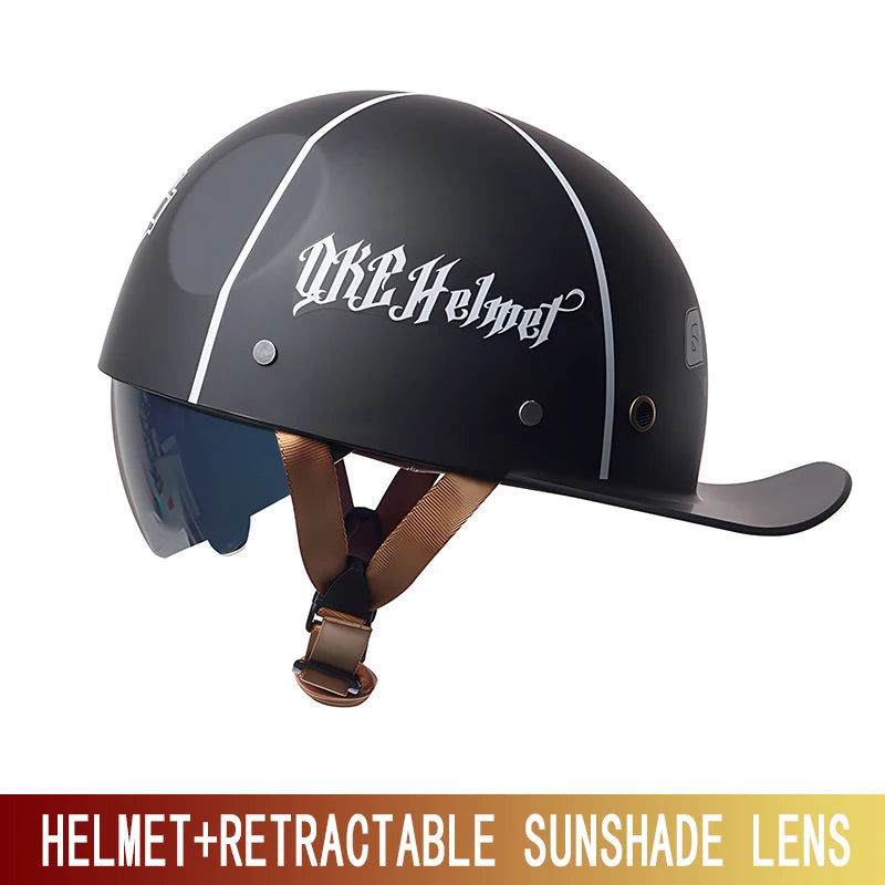 Motorcycle Helmet, Japanese-German Helmet, Men's Retro Half Helmet, Cruise Pedal, Tram, Light Prince Baseball Cap, Spring and Su