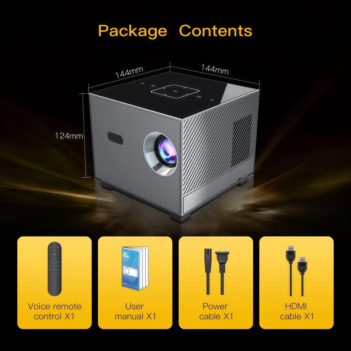 Xnano X3 Mini Projector Android 9.0 8K Decode Electric Focus ±50° Keystone ARGB Light Dolby Audio Portable Home Theater WiFi BT