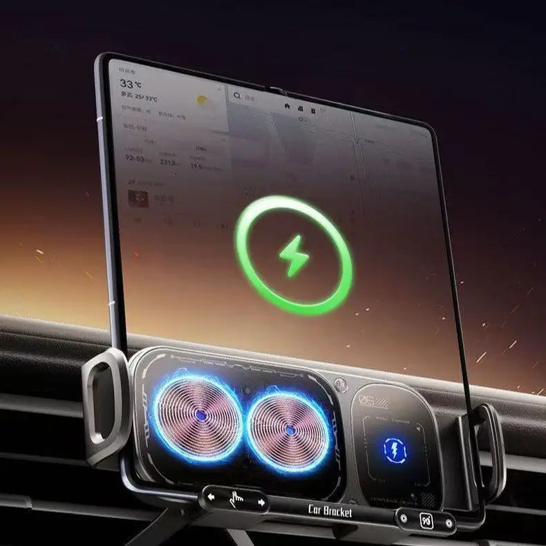 2IN1 Car Wireless Charger Phone Holder Touch Rotate Stand for Samsung Galaxy Fold 6 5 4 3 Z Flip iphone 16 15 14 13 12 11Pro Max