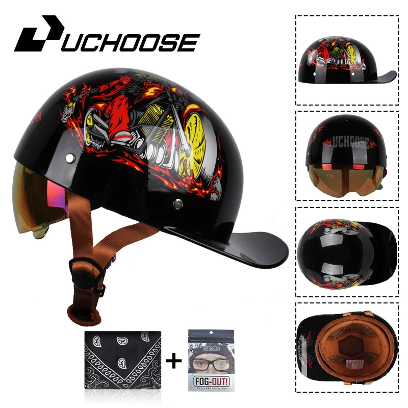2024 Adult Open Face Summer Retro Riding Bicycles Vintage Half Helmet Baseball Cap Helmets Children Riding Motocross Men Women