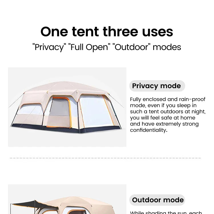 Sonuto Tent outdoor camping overnight two-bedroom portable thickened field awning camping equipment family gathering