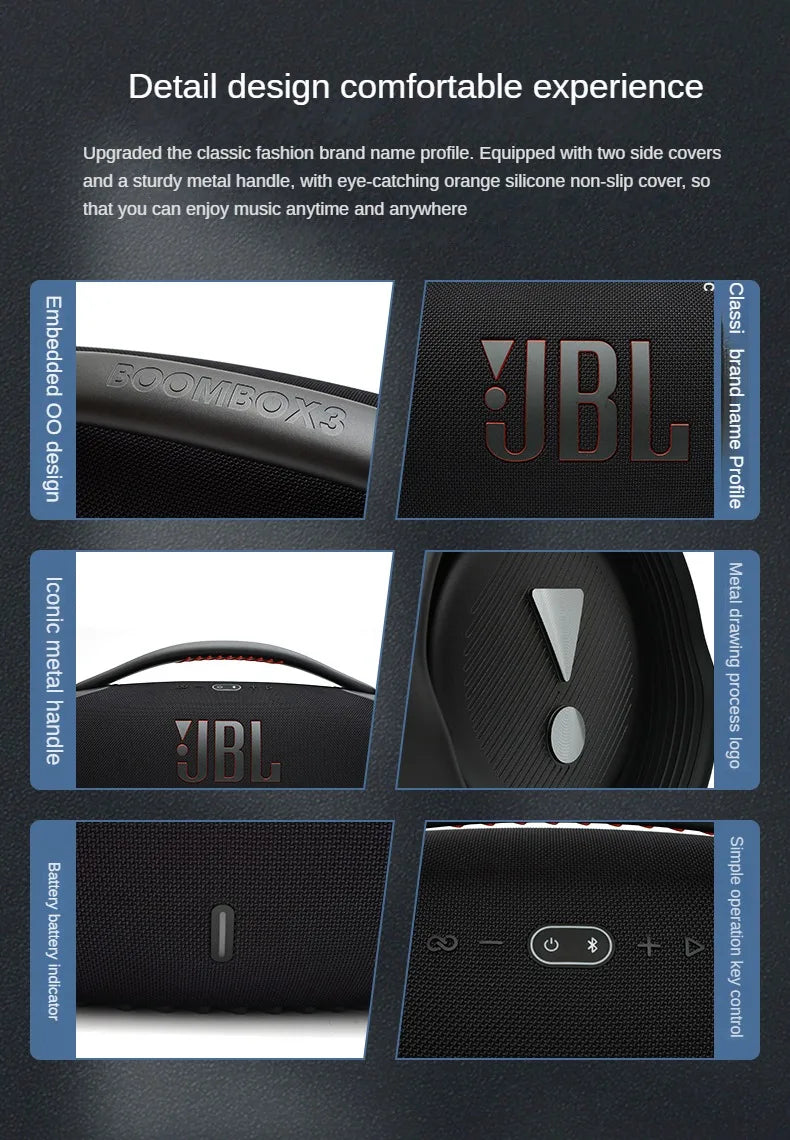 Wireless Bluetooth BoomsBox 3 JBL high-power subwoofer portable speaker 360 stereo surround TWS