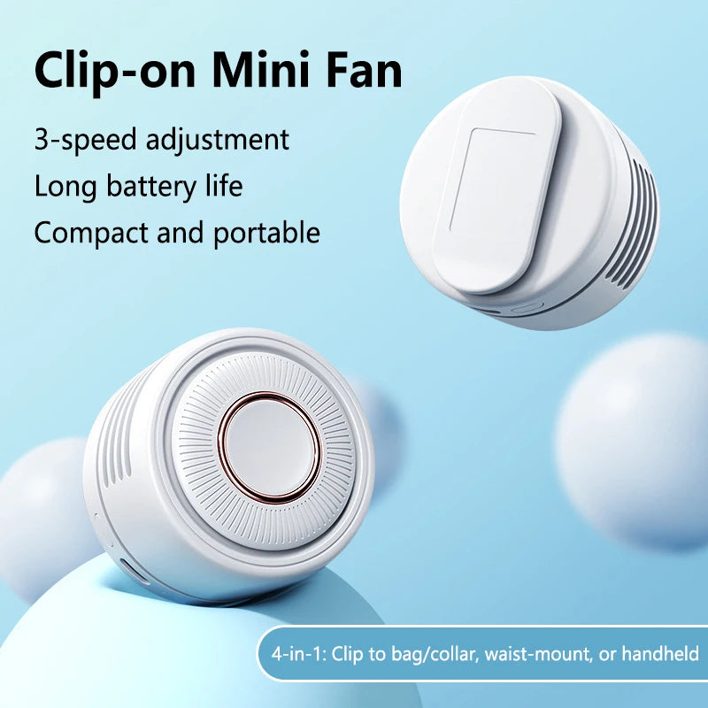 Lenovo 4-in-1 USB Blade-less Neck-Worn Fan Portable Quiet Mini Foldable Student-Friendly and Convenient Clip-On Fan Outdoor