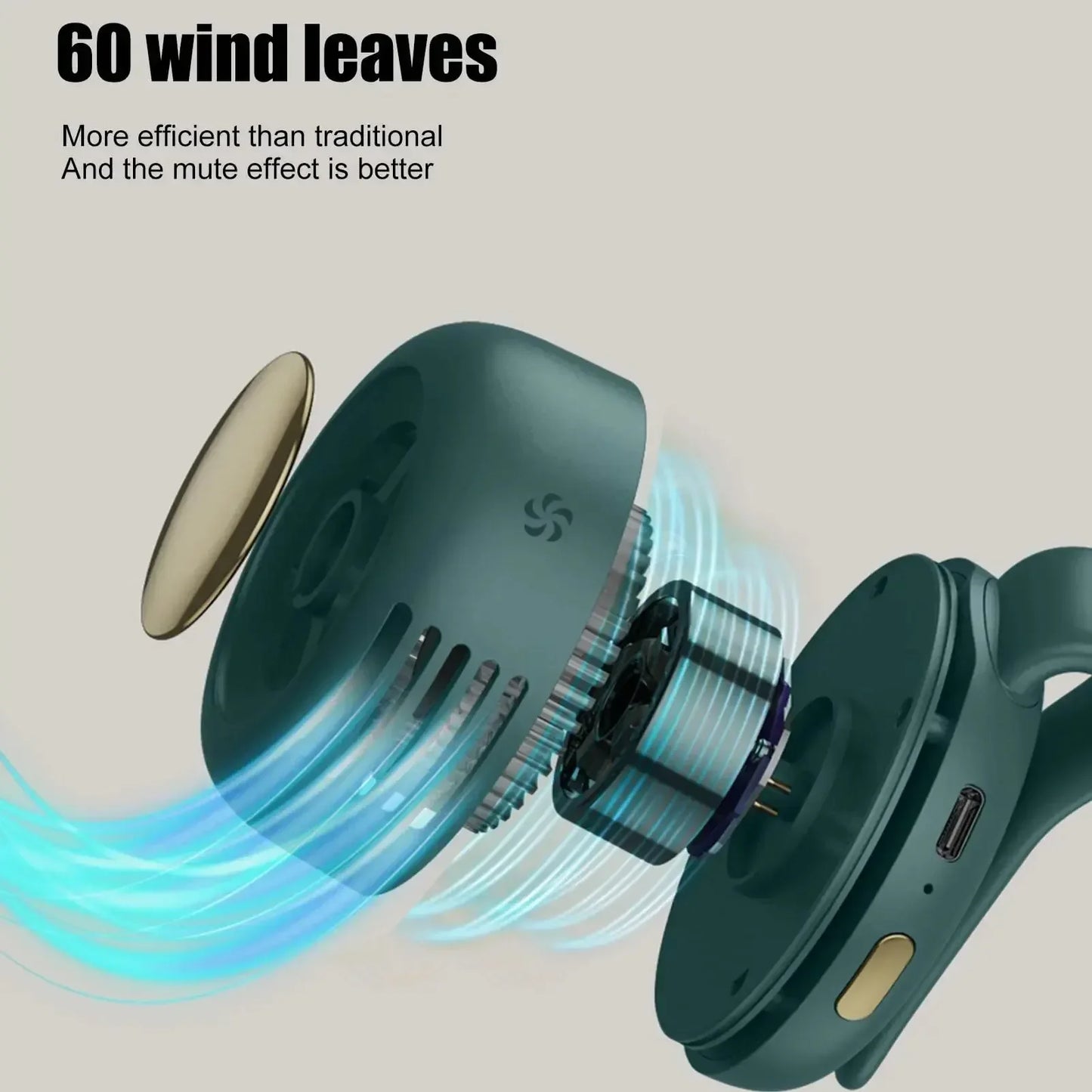 Mini Hanging Chest Backpack Fan 3 Speed Wind 900mAh Rechargeable Lightweight Summer Outdoor Cooling Fan