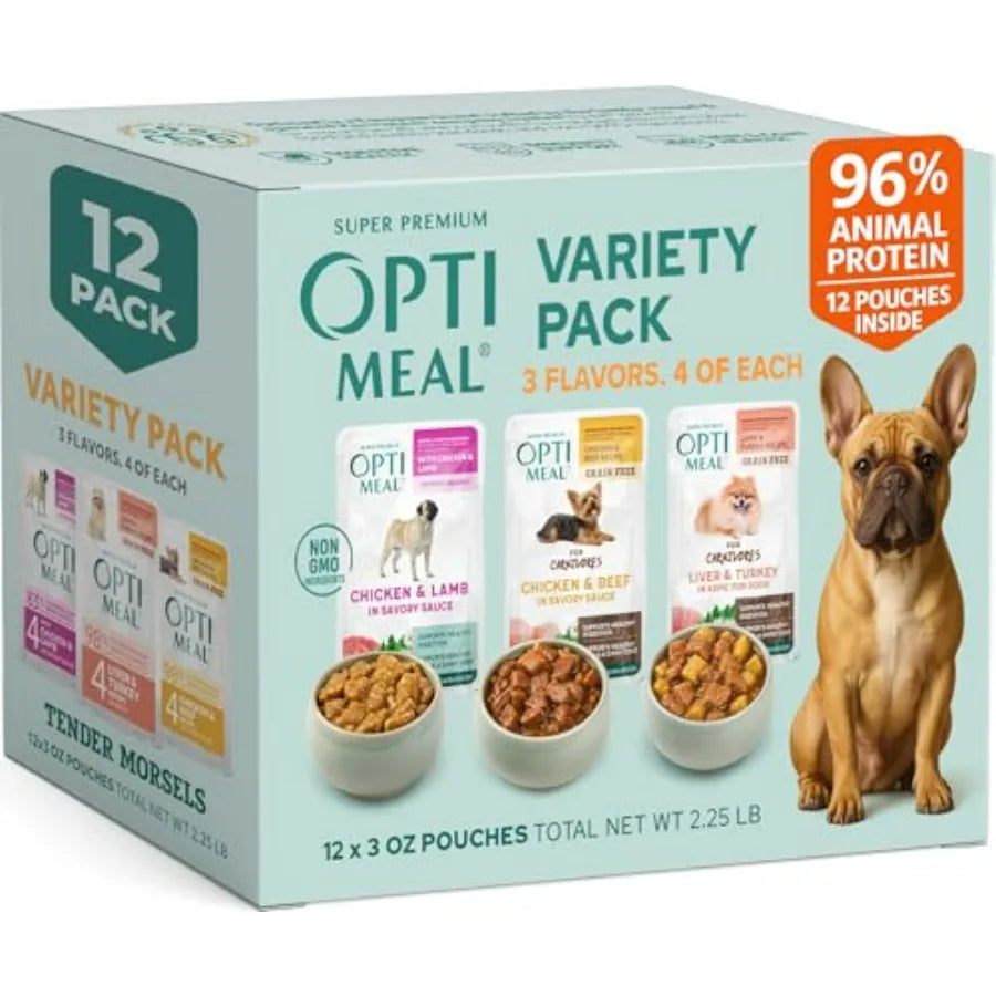 Wet Dog Food Small Breed Variety Pack - Grain Free Recipe High Protein Tender Morsels in Aspic Made with Natural Ingredients fo