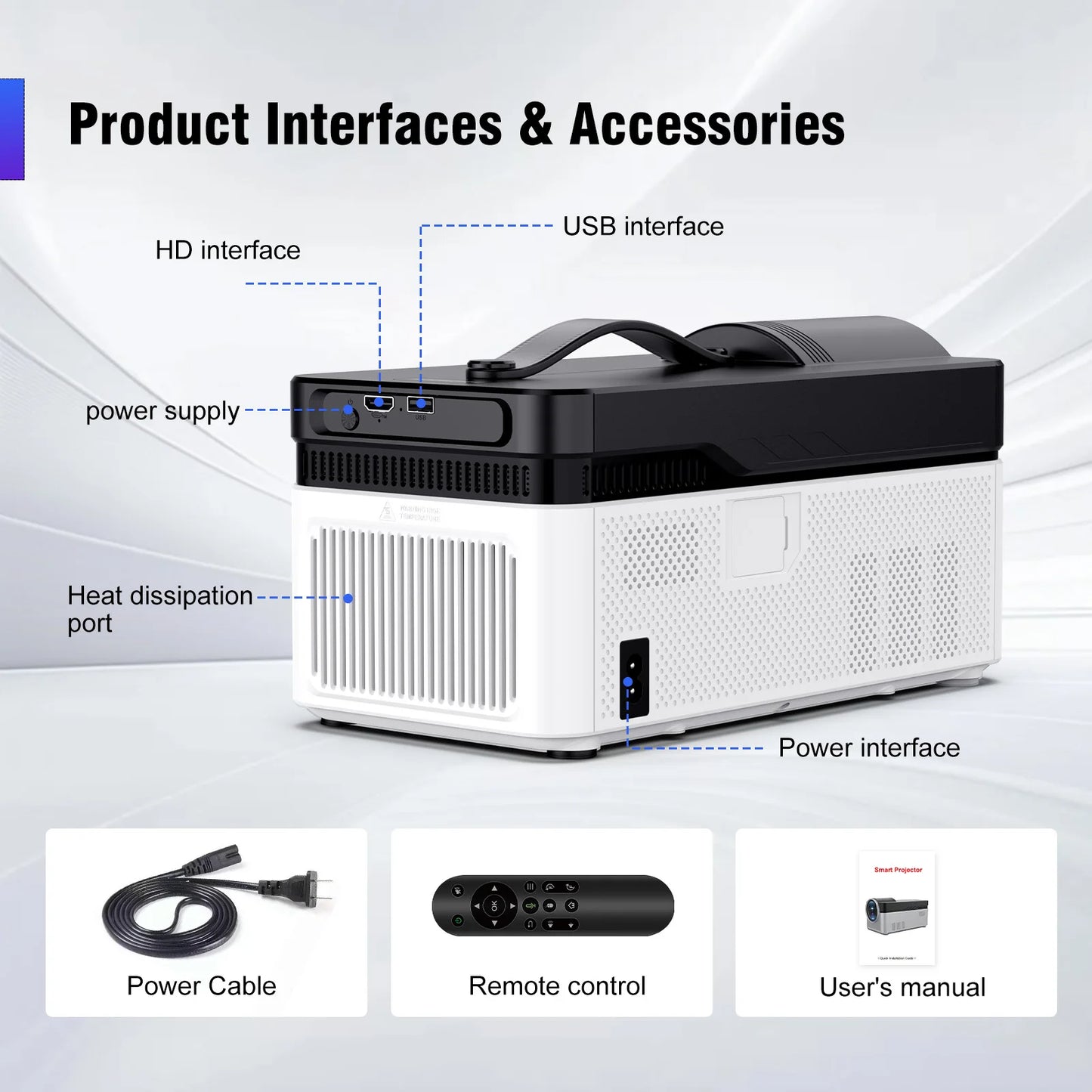 Magcubic 8K Ultra Short Throw Projector with Auto Offset 4K 1080P 900ANSI BT5.4 Electronic Focus WiFi6 AllwinnerH726 Voice HY450