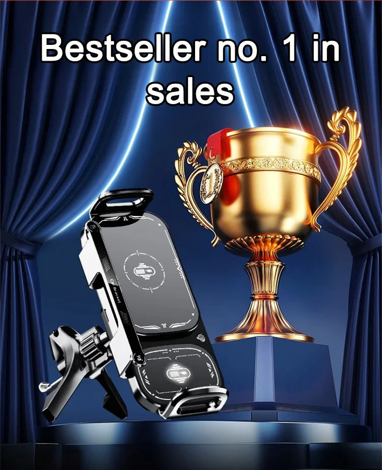 Wireless charging folding car large screen cell phone holder fast charging car navigation bracket