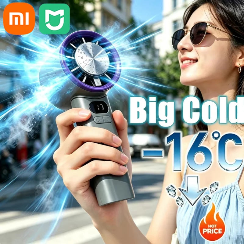 Xiaomi MIJIA Handheld Mini Fan Electric Hand Fans Ice Compress 120 High-Speed Cooling USB Rechargeable Portable Digital Display Vibely Store