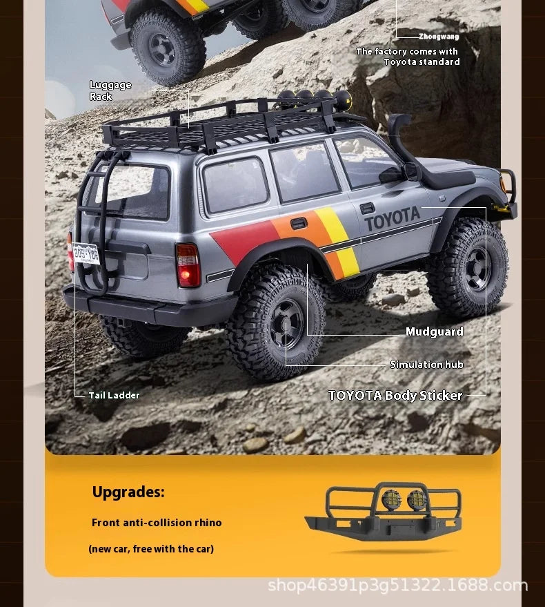 Fms 1:10 Rc Fcx Toyota Lc80 Simulation Off-Road Climbing Vehicle With High And Low Speed Remote Control Remote Control Toy Car