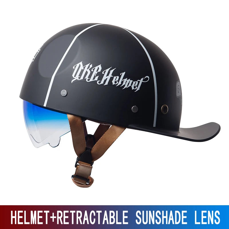 Motorcycle Helmet, Japanese-German Helmet, Men's Retro Half Helmet, Cruise Pedal, Tram, Light Prince Baseball Cap, Spring and Su