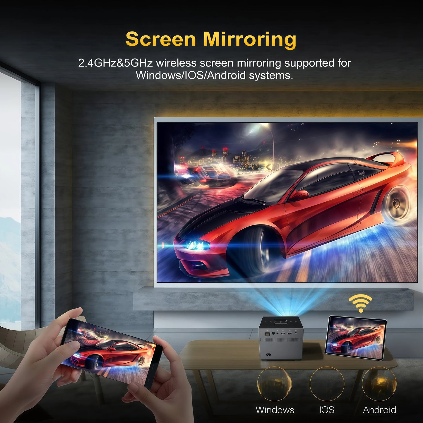 Xnano X3 Mini Projector Android 9.0 8K Decode Electric Focus ±50° Keystone ARGB Light Dolby Audio Portable Home Theater WiFi BT