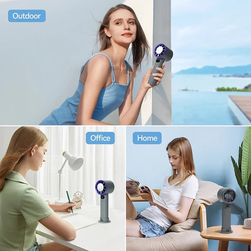 Xiaomi MIJIA Handheld Mini Fan Electric Hand Fans Ice Compress 120 High-Speed Cooling USB Rechargeable Portable Digital Display Vibely Store