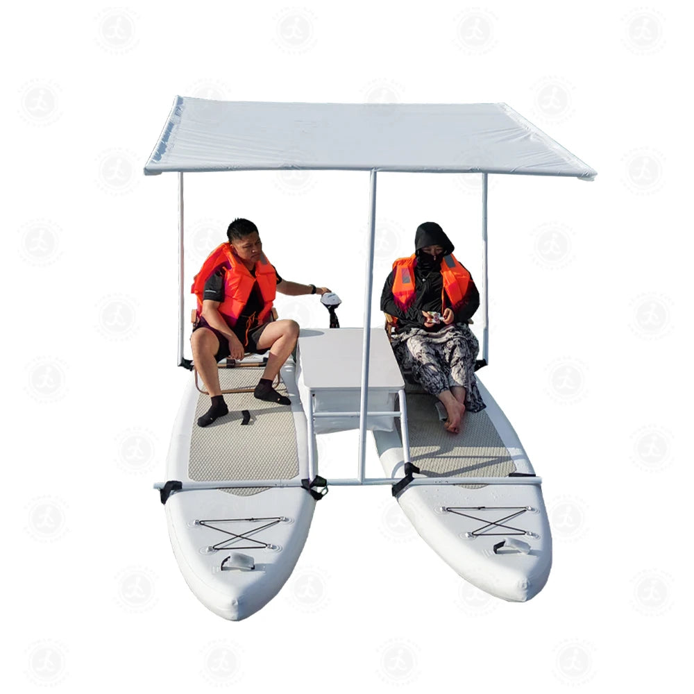 Outdoor DWF Luxury Floating Electric Catamaran Inflatable Boat with Motor for Home Residential or School Use