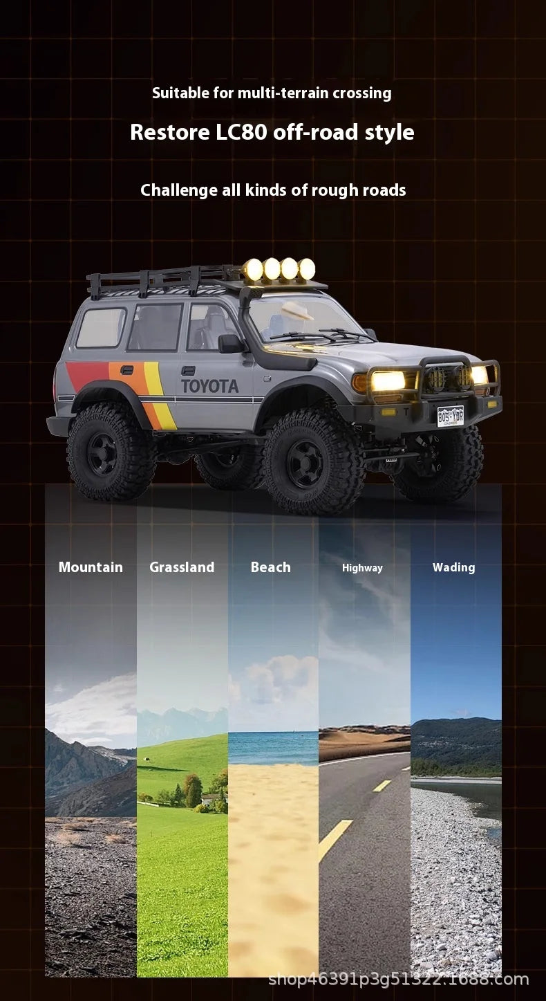 Fms 1:10 Rc Fcx Toyota Lc80 Simulation Off-Road Climbing Vehicle With High And Low Speed Remote Control Remote Control Toy Car