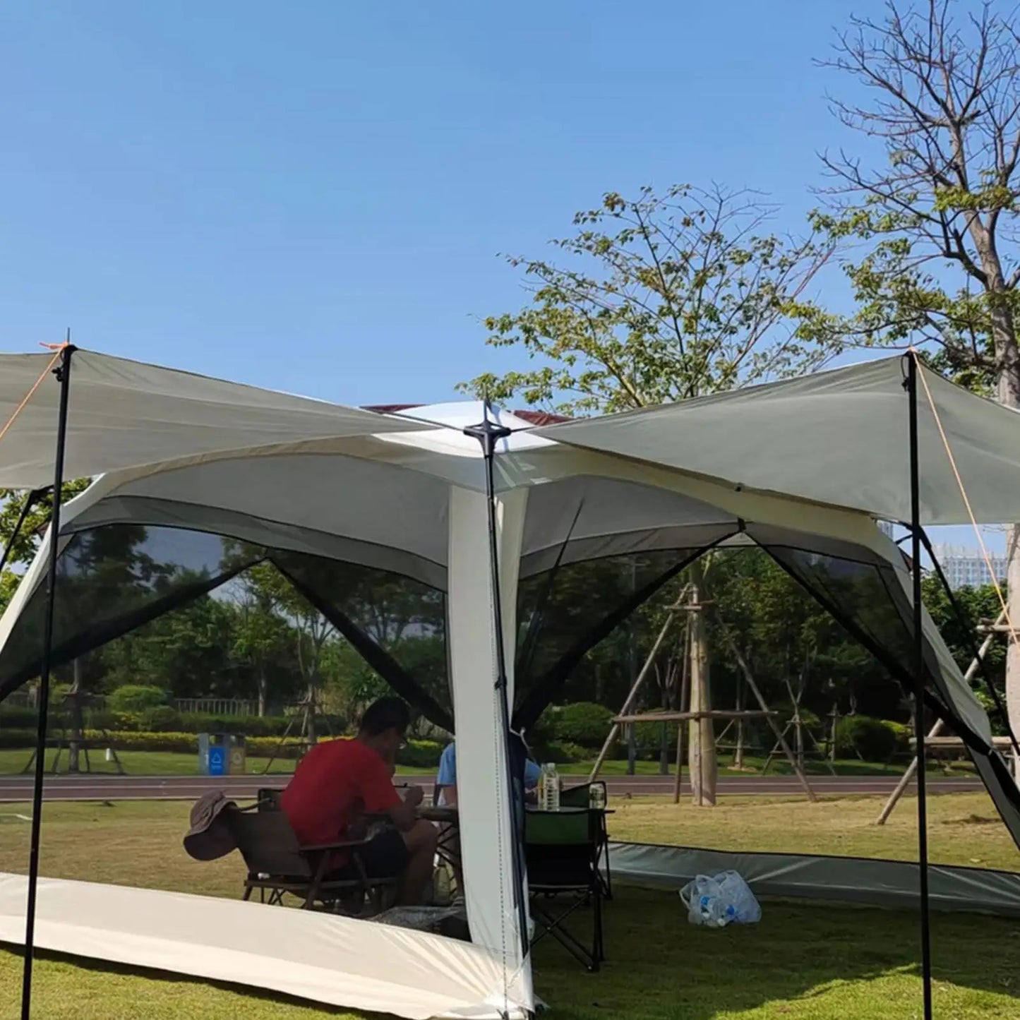Outdoor Tent UV Resistant Sunshade House Screen House Tent For Family Trip Backyard Picnic Hiking Road Trips Travel