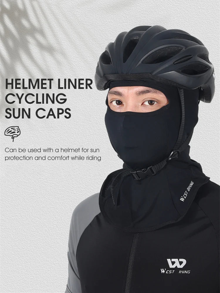WEST BIKING Summer Breathable Cycling Cap Anti-UV Balaclava Men Full Face Mask Bicycle Motorcycle Running Cooling Sport Gear