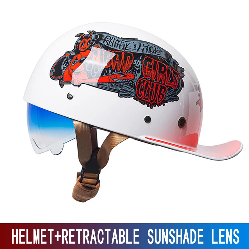 Motorcycle Helmet, Japanese-German Helmet, Men's Retro Half Helmet, Cruise Pedal, Tram, Light Prince Baseball Cap, Spring and Su