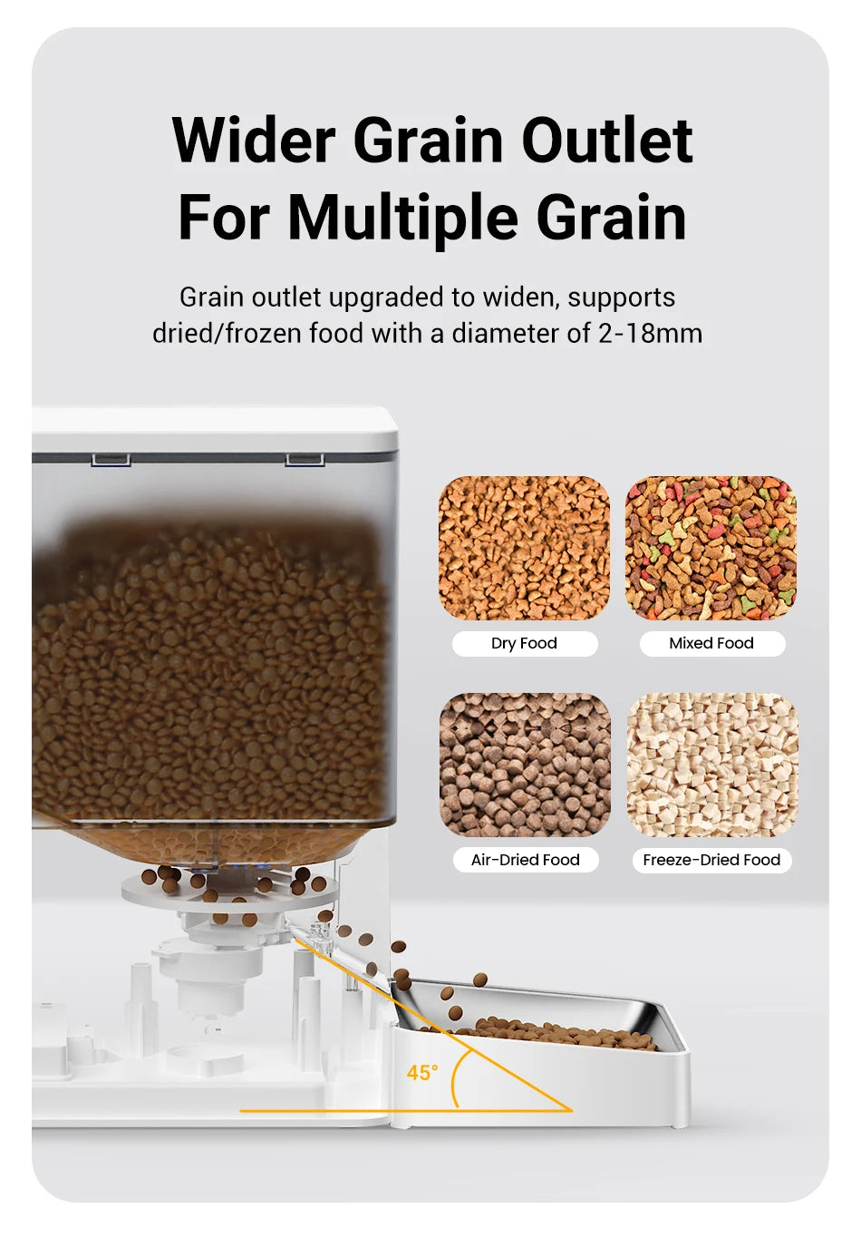 ROJECO 8.5L 2In1 Automatic Pet Feeder Gravity Water Fountain Button Version Auto 5L Cat Kibble Dispenser with 3.5L Water Refill