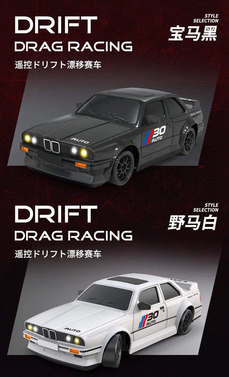 1:24 RC Drift Car 4WD Remote Control Car with Classic LED Lights High Speed Rechargeable Racing Sport Toy for Boys and Adults