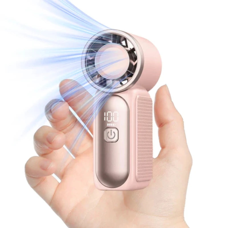 Mini Handheld Fan - Portable Turbo Fan with 100 Wind Speed, 1200mAh & Type-C, - Cooling Blower，Travel,R Cooling Device Vibely Store