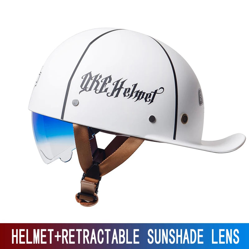 Motorcycle Helmet, Japanese-German Helmet, Men's Retro Half Helmet, Cruise Pedal, Tram, Light Prince Baseball Cap, Spring and Su