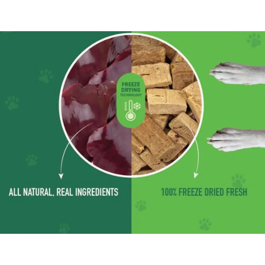 Freeze Dried Beef Liver Dog and Cat Treats Healthy Pet Training Treats or Food Topper All Natural, Single Ingredient, High Prot