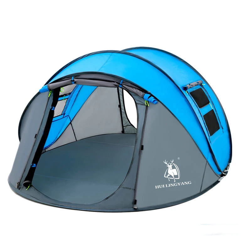 HUI LING YANG 3-4Persons Pop Up Throw Tent Automatic Waterproof Large Space Family Outdoor Camping Portable Tourist Pergola