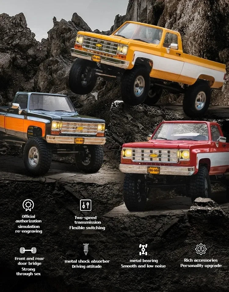 FMS FCX18 1:18 Chevrolet K10 Pickup Truck Officially Authorized Classic Retro Off-road Climbing RC Car Model RTR Vibely Store