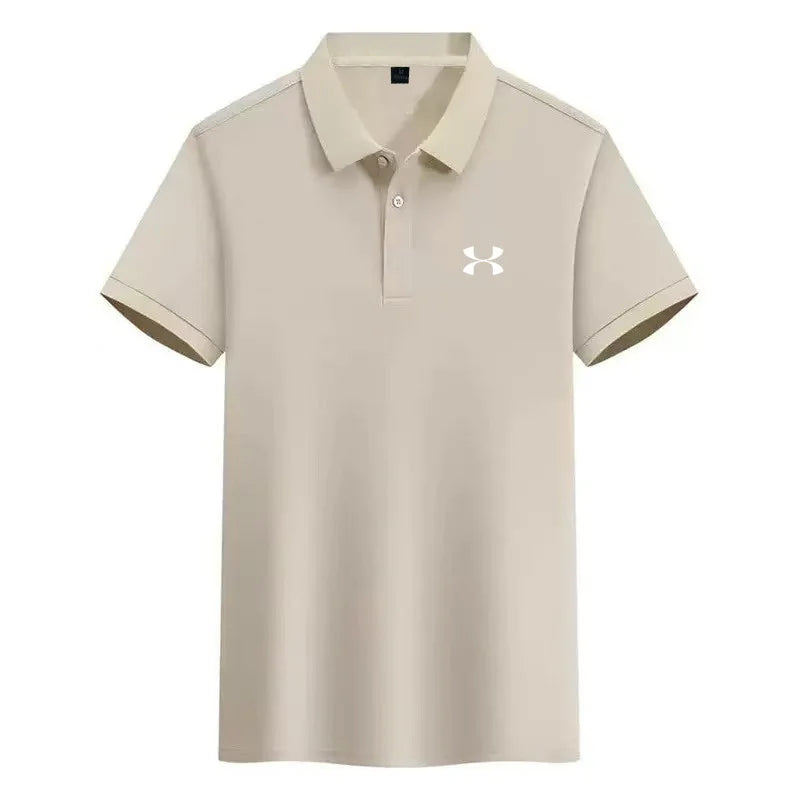 Men's Summer Business Casual Polo Shirt Short Sleeve Breathable T-Shirt Comfortable Lightweight Fashion Top