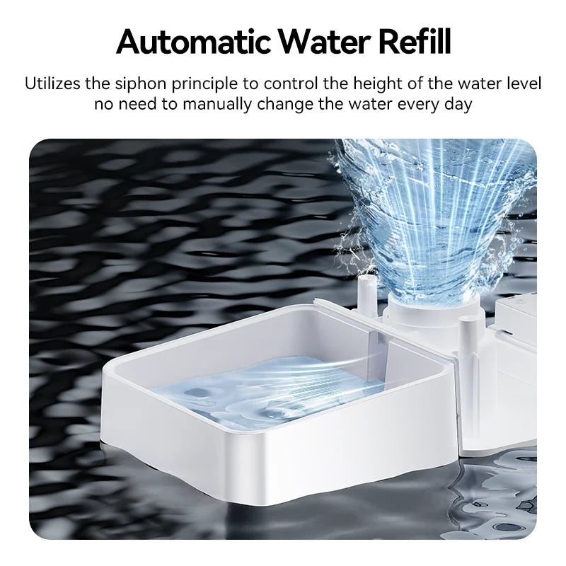 ROJECO 8.5L 2In1 Automatic Pet Feeder Gravity Water Fountain Button Version Auto 5L Cat Kibble Dispenser with 3.5L Water Refill