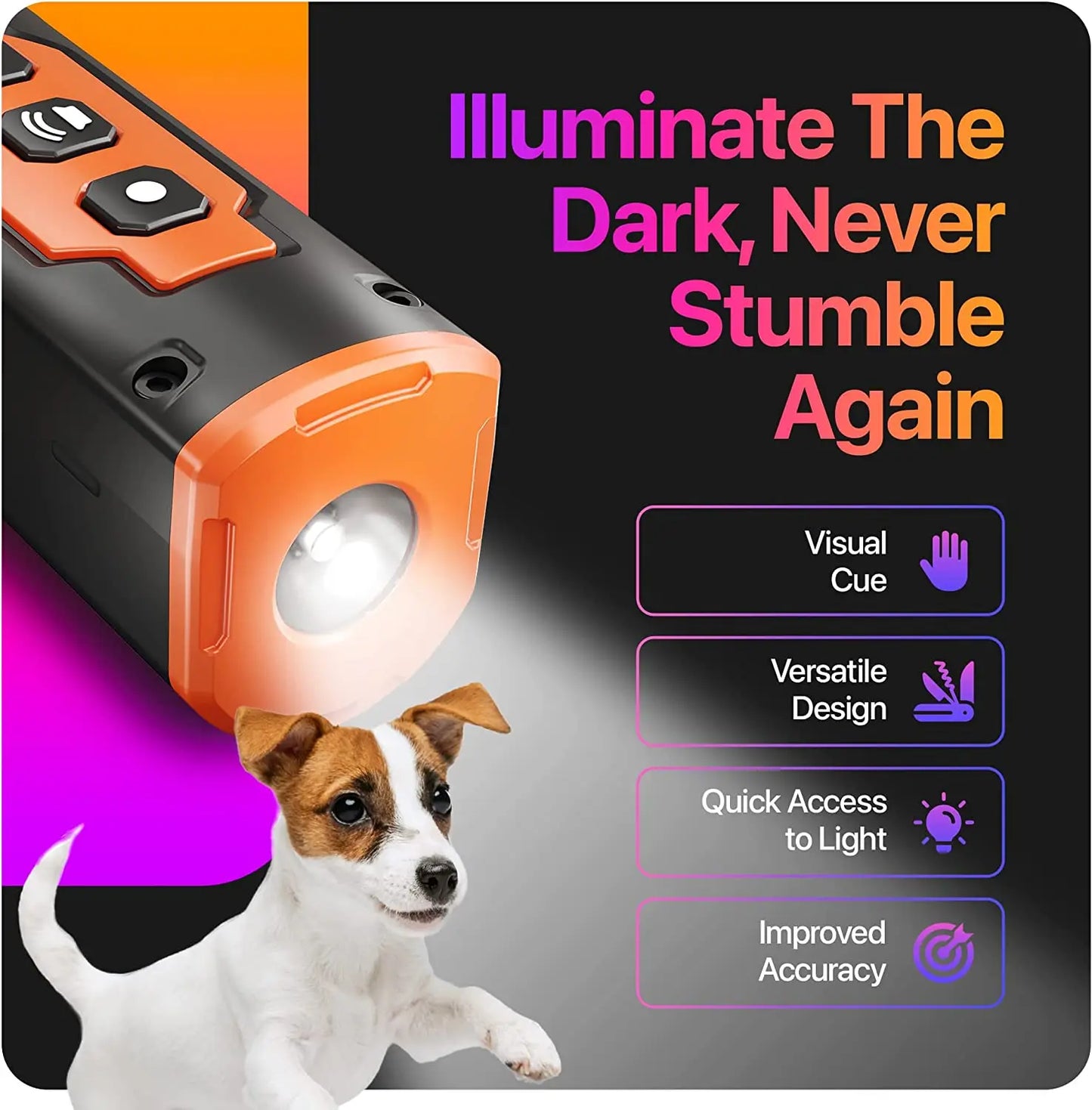 Rechargeable Ultrasonic Dog Training Device with LED