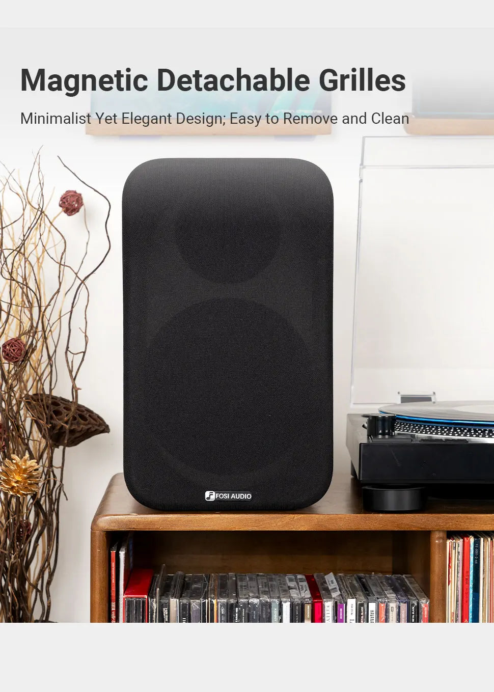 Fosi Audio SP601 6Ω 160W Bookshelf Speaker Hi-Fi Audio for Home Theater ，Desktop Computer