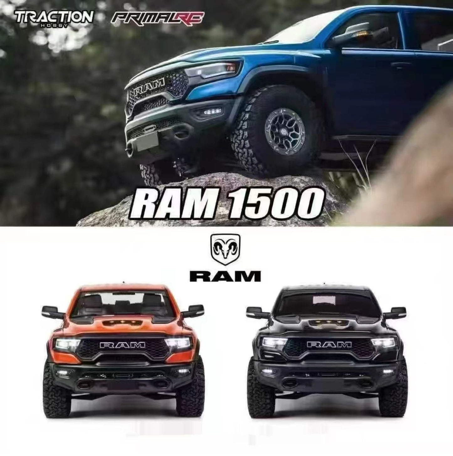 KM Thunder 1/8 Scale RAM 1500 Tyrannosaurus RC Remote Control Off-Road Pickup Truck Electric Model Car for Boys Birthday Gift Vibely Store