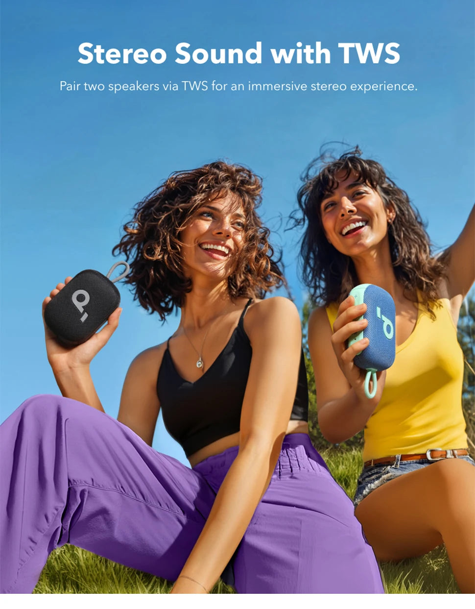 Soundcore Select 4 Go Bluetooth Shower Speaker by Anker, IP67 Waterproof/Dustproof, Ultra-Portable Speaker, 20H Playtime