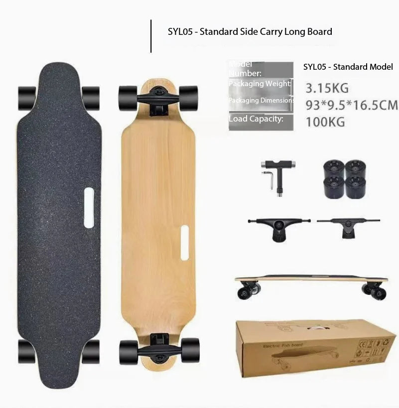 All Terrain Electric Skateboard, Off-Road Shock Absorbing Board, Wireless Remote Control High Speed Scooter for Adults Commute