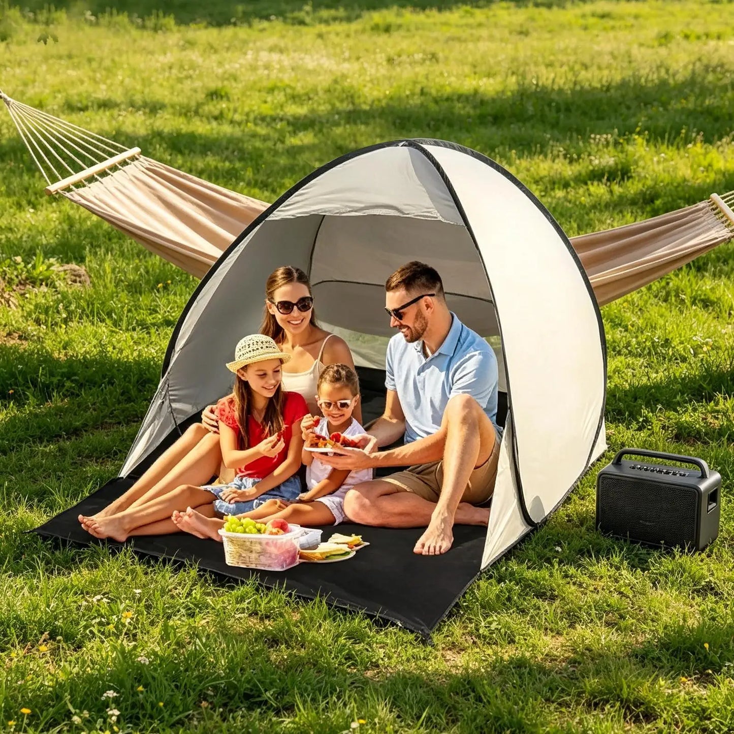 Portable Beach Shade Breathable Portable Sun Shelter Canopy Automatic Fold Up Tent For 2-3 Person Girls Family Outing Fishing